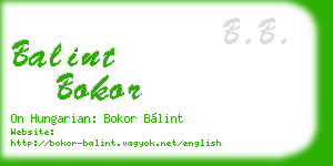 balint bokor business card