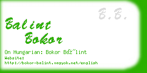 balint bokor business card